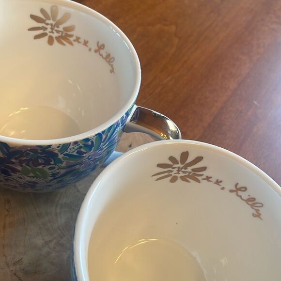 Lily Pulitzer Blue Floral Mug Set - Picture 3 of 7